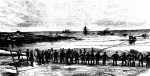 etching from town and country journal 1876 laying of telegraph cable at La Perouse